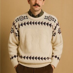 Vintage 90s Lands End Chunky Sweater‎